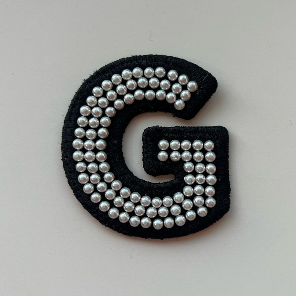 Stoney Clover Lane Large Noir Pearl Letter G Patch